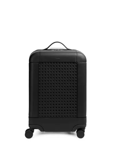 Aviteur Small Cannage Leather-wrapped Carry-on Bag In Gray