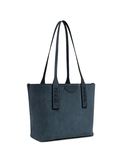 Aviteur Woven-detail Suede Tote Bag In Blue