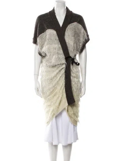 Pre-owned Aviu Alpaca Robe In Neutral