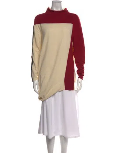Pre-owned Aviu Cashmere Colorblock Pattern Sweater In Neutrals