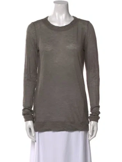 Pre-owned Aviu Cashmere Scoop Neck Top In Gray