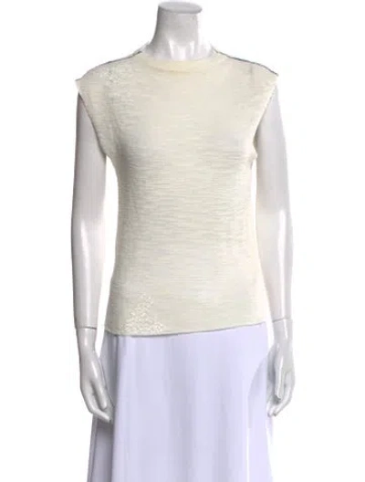 Pre-owned Aviu Crew Neck Sleeveless Top In Neutral