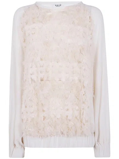 AVIU AVIU FEATHERS EMBROIDERED BLOUSE