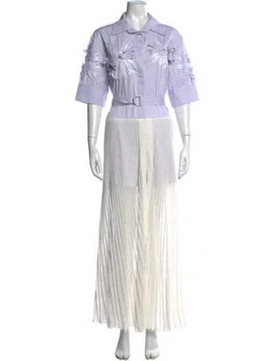 Pre-owned Aviu Floral Print Long Dress In Neutrals