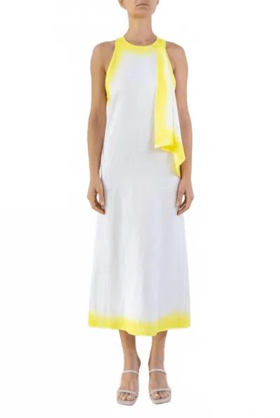 Aviu Fluid Shaded Dress In White In Yellow
