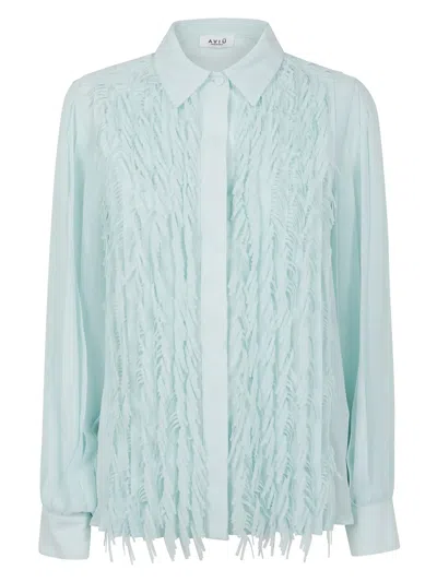 Aviu Fringed Shirt In Blue