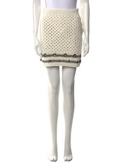 Pre-owned Aviu Lace Pattern Mini Skirt In Multi