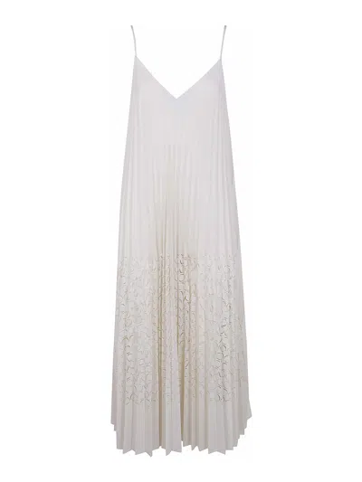 Aviu Laser Plisse Midi Dress In White