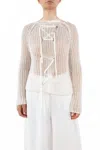 Aviu Linen Jumper With Ties In White In Neutral