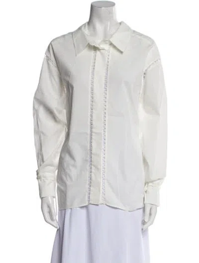 Pre-owned Aviu Long Sleeve Button-up Top In Multi