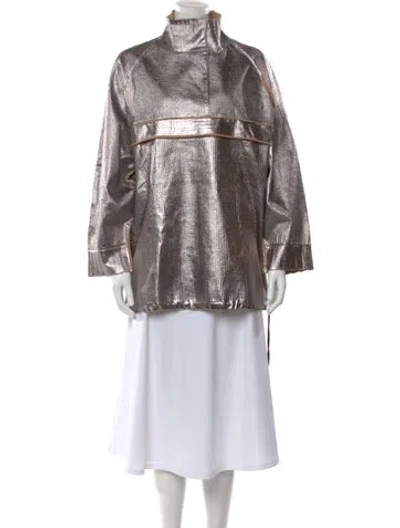 Pre-owned Aviu Long Sleeve Top W/ Tags In Metallic/neutrals