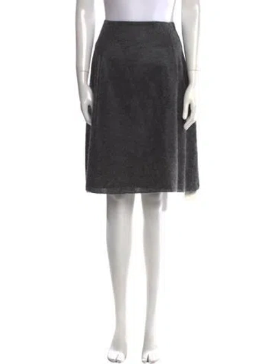 Pre-owned Aviu Merino Wool Knee-length Skirt In Gray