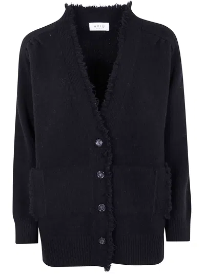 Aviu Merinos Cardigan In Blue