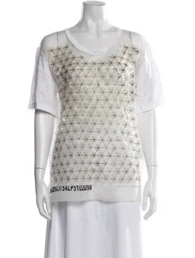 Pre-owned Aviu Patterned Crew Neck T-shirt In Multi