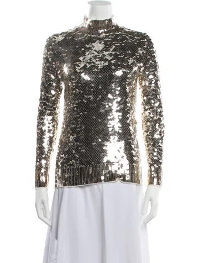 Pre-owned Aviu Patterned Mock Neck Top W/ Tags In Multicolor