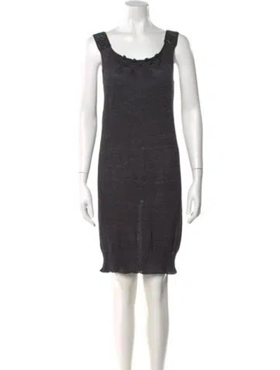 Pre-owned Aviu Scoop Neck Mini Dress In Grey