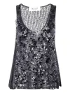 Aviu Sequin-embellished Open-knit Top In Black