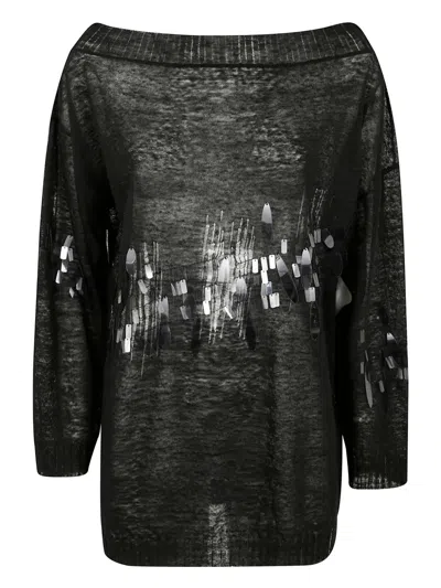 Aviu Sequin-embellished Sweater In Black