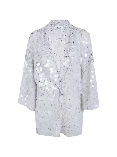 Aviu Sequin-embellished Cardigan In Gray
