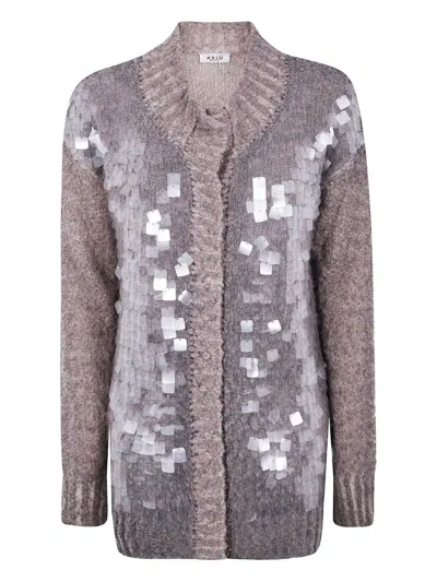 AVIU SEQUINS CARDIGAN,1C3634M.PI572 72 DOVE