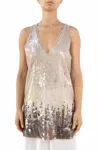 Aviu Sleeveless Sequined Blouse In Silver In Multi