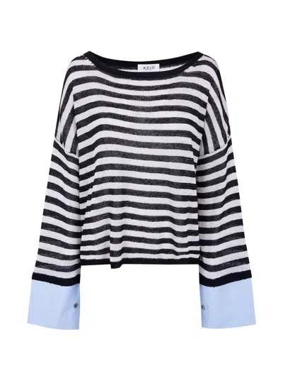 Aviu Striped Sweater In Black