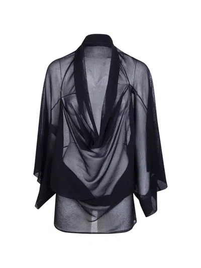 Aviu Viscose Kimono Jacket In Black