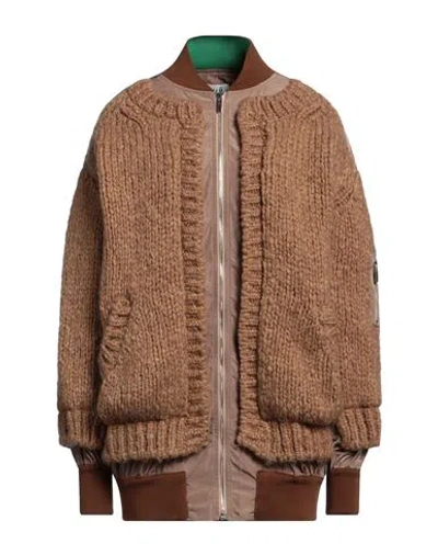 Aviu Aviù Woman Jacket Camel Size 6 Polyester, Acrylic, Alpaca Wool, Polyamide, Wool In Brown