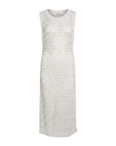 Aviu Aviù Woman Midi Dress Light Grey Size 6 Linen, Polyurethane, Cotton, Polyester In Multi