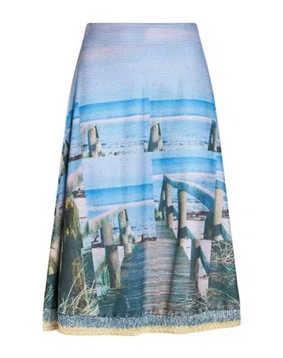 Aviu Aviù Woman Midi Skirt Azure Size 6 Polyester In Brown