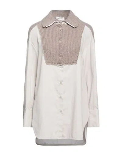 Aviu Aviù Woman Shirt Light Grey Size 2 Polyester, Cotton, Acrylic, Polyamide, Mohair Wool In Multi