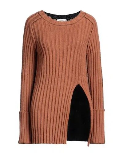 Aviu Aviù Woman Sweater Camel Size 6 Wool In Orange