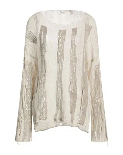 Aviu Aviù Woman Sweater Grey Size 10 Linen, Polyamide, Polyester In Neutral