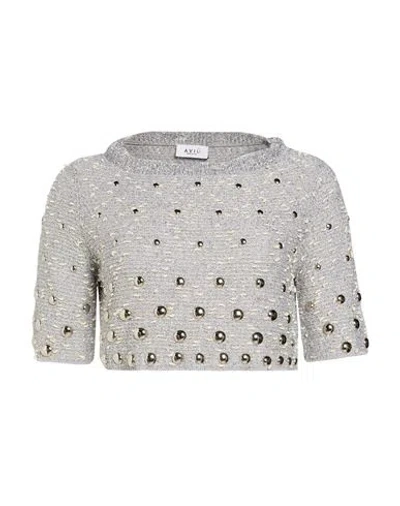 Aviu Aviù Woman Sweater Light Grey Size 2 Cotton, Polyamide, Polyester, Viscose In Gray