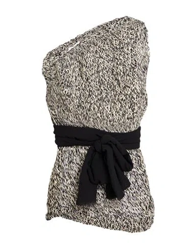 Aviu Aviù Woman Top Black Size 6 Linen, Polyurethane, Cotton, Polyester