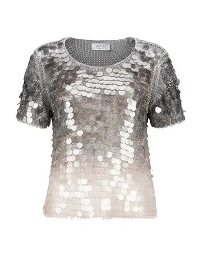Aviu Aviù Woman Top Light Grey Size 6 Cotton, Polyamide