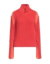 Aviu Aviù Woman Turtleneck Orange Size 6 Wool, Acrylic, Polyamide, Mohair Wool In Orange
