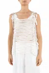 Aviu Women's Cube Eyelet Tank Blouse In White In White