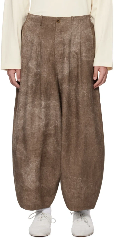 Aviva Jifei Xue Brown Cocoon Shape Trousers In Ss24-rpv-bb