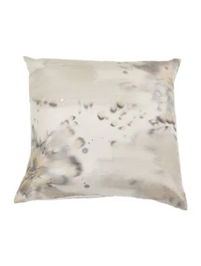 Pre-owned Aviva Stanoff Silk Stardust Charcoal Gold Pillow In Grey