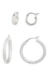 Avivo Set Of Two Hoop Earrings In Silver