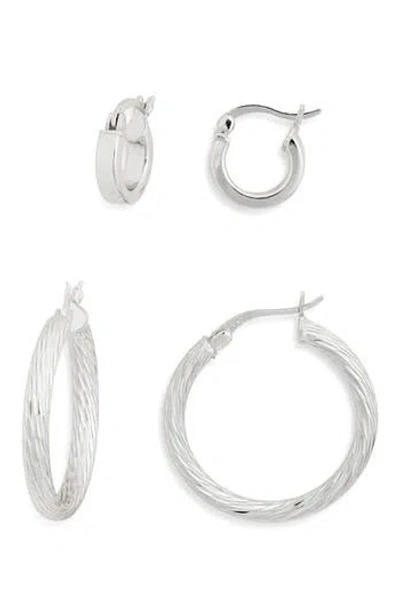 Avivo Set Of Two Hoop Earrings In White