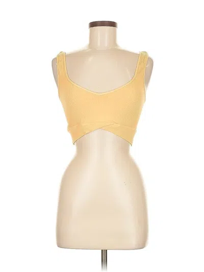 Pre-owned Avocado Tank Top Yellow Strapless Neckline Tops