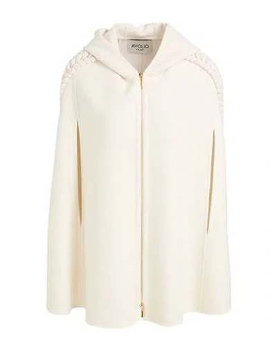 Avolio Milano Woman Cape Ivory Size M Virgin Wool, Cashmere In White