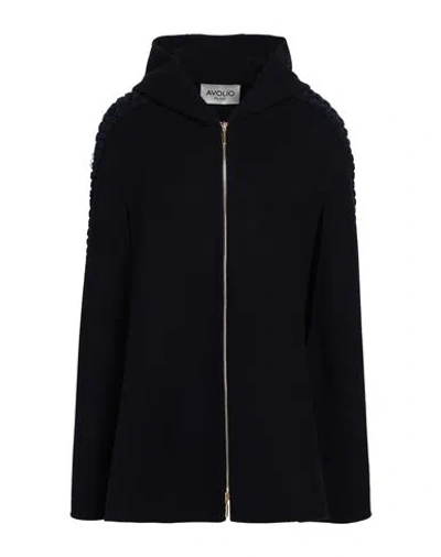 Avolio Milano Woman Cape Midnight Blue Size S Virgin Wool, Cashmere