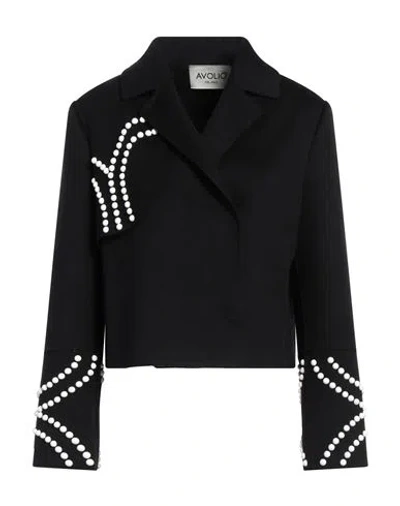 Avolio Milano Woman Jacket Black Size 10 Virgin Wool, Cashmere