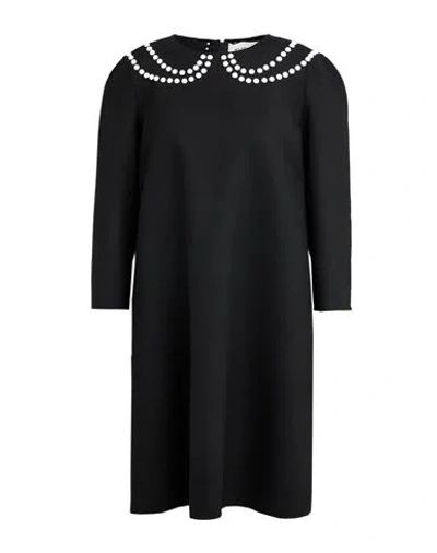 Avolio Milano Woman Mini Dress Black Size 10 Virgin Wool, Lyocell, Polyamide