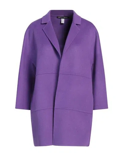 Avolio Milano Woman Overcoat & Trench Coat Purple Size 10 Wool