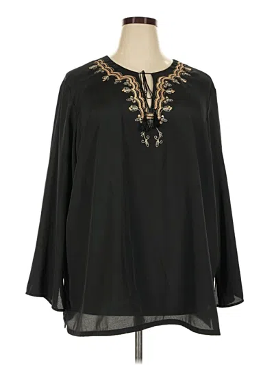 Pre-owned Avon 3/4 Sleeve Blouse In Black