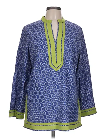 Pre-owned Avon 3/4 Sleeve Blouse In Blue